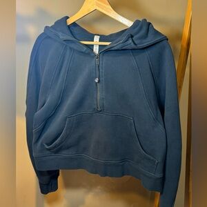 Lululemon Scuba Oversized Half-Zip Hoodie, M/L, in Iron Blue.